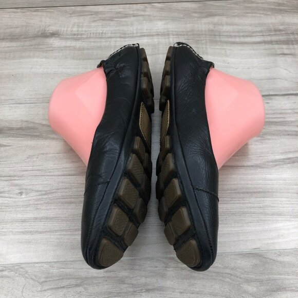 Peter Millar Ballet Flats Womens 8.5M Black Leather Slip On Shoes - Picture 6 of 13